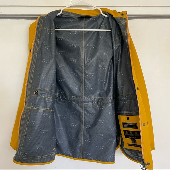 Barbour Yellow Rain Jacket Size US 2 - Picture 2 of 13